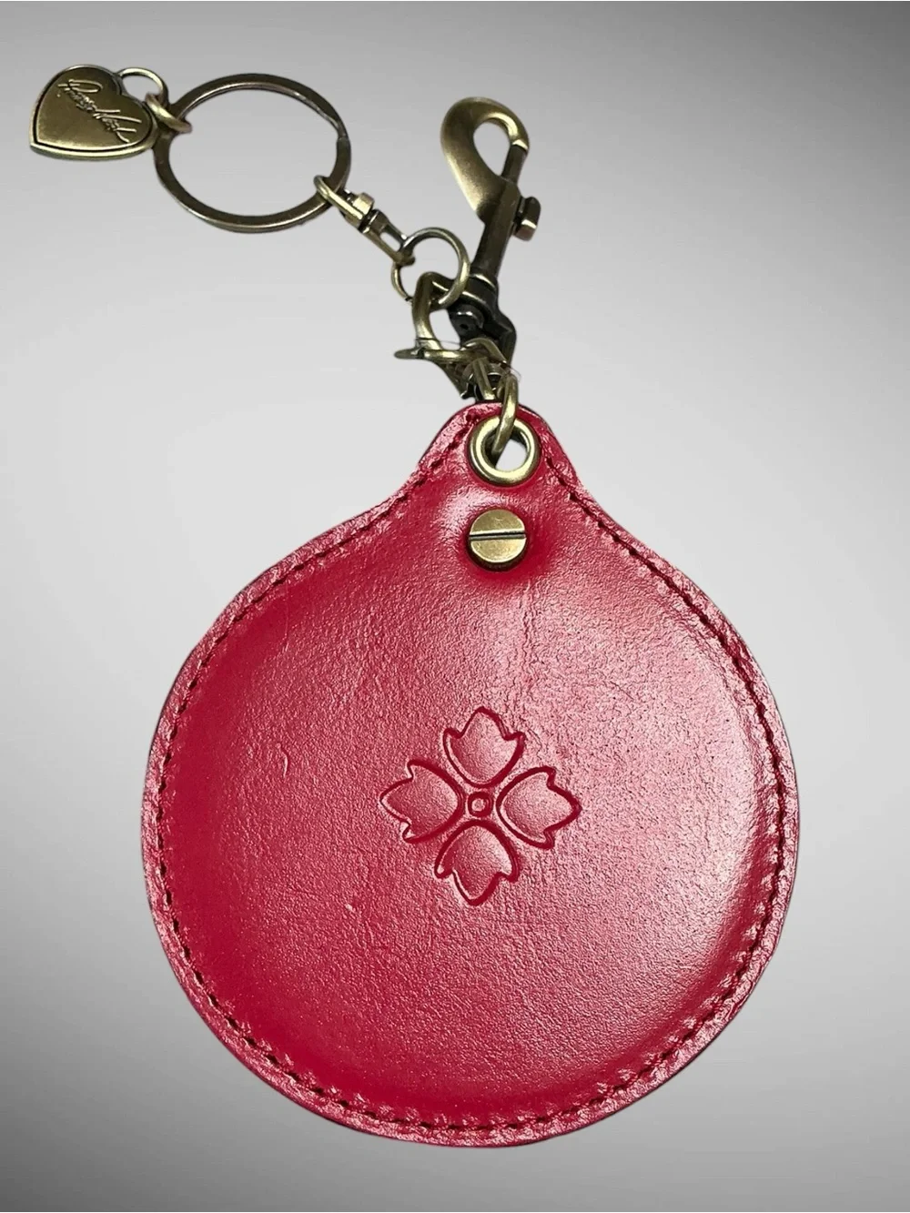 Patricia Nash Parisian Rose Leather Bag Charm Mirror Keychain NWT